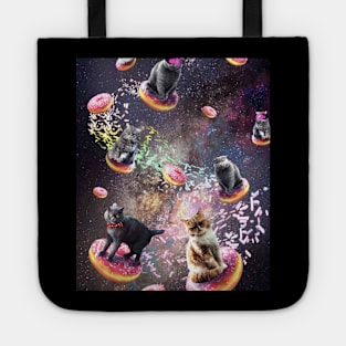 Galaxy Donut Cat, Space Cats Riding Donuts Tote