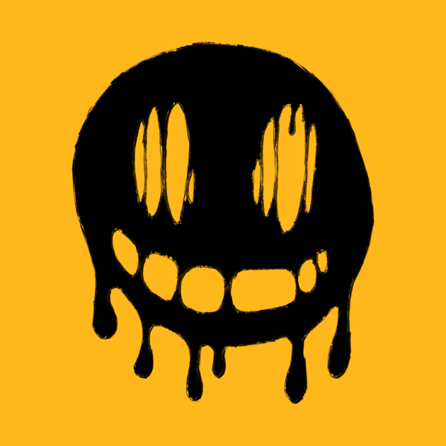 Smiley face melting (black) by Axele's super-cool-store