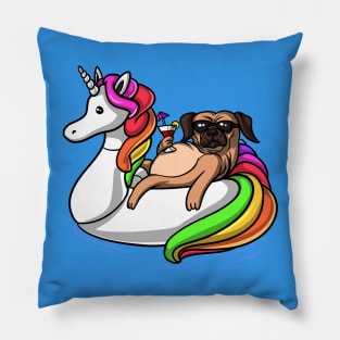 Pug Dog Riding Unicorn Float Pillow