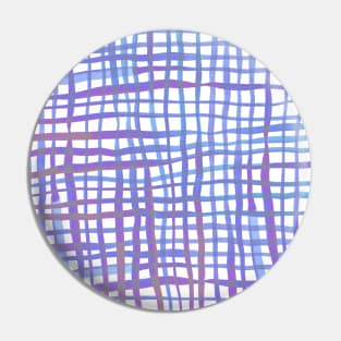 Watercolor doodle gingham - pastel blue and ultra violet Pin