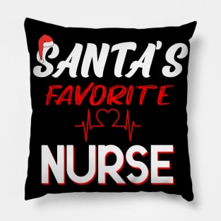 Funny Santa's Favorite Nurse Christmas Pillow