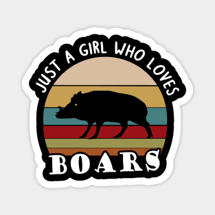 Wild boar girl love saying huntress hunt Magnet