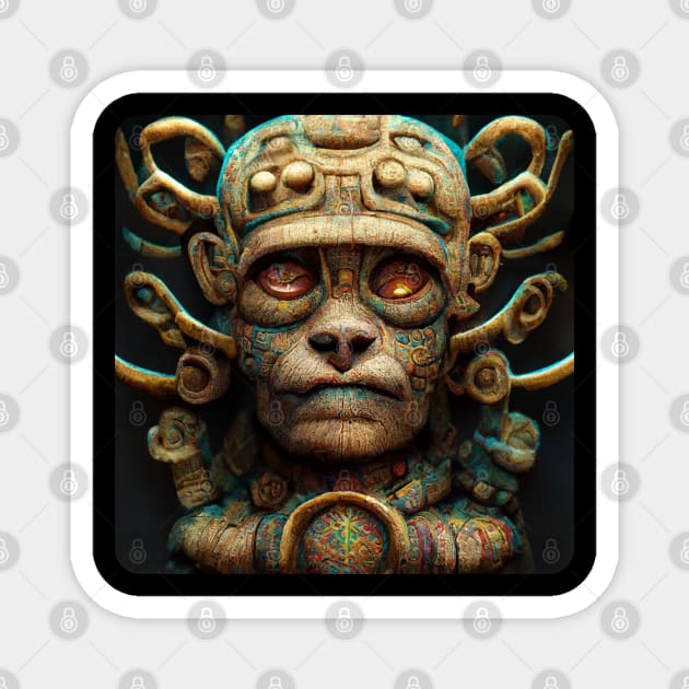 Mayan god Magnet by Pikantz