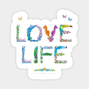 Love Life - Tropical wordart Magnet