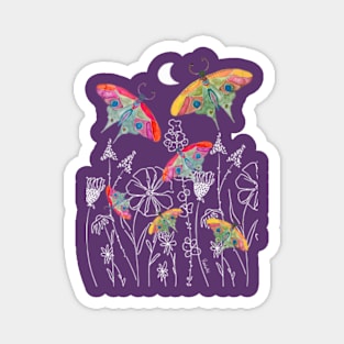 Butterflies & flowers in the night Magnet