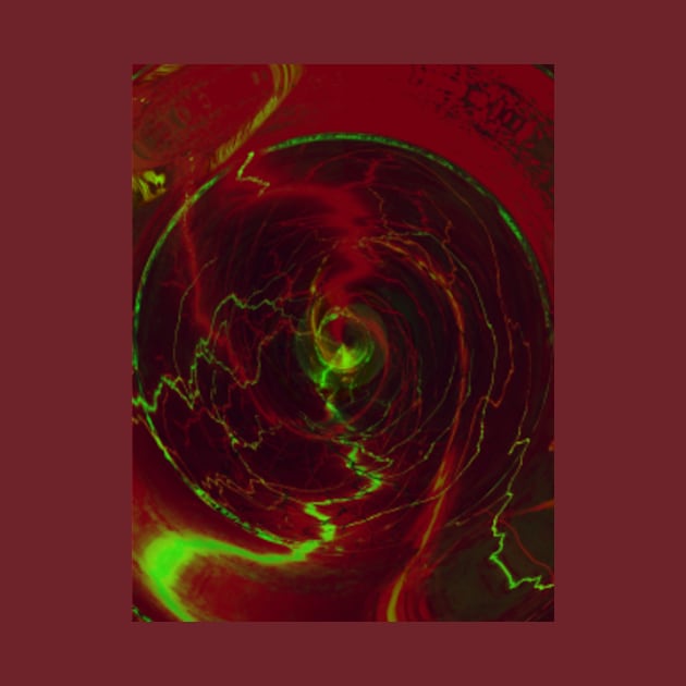 Digital collage, special processing. Energy flows, red and green. Circle. by 234TeeUser234