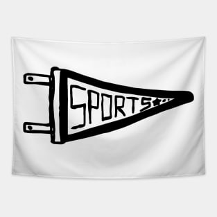 Sports Banner Doodle Black Tapestry