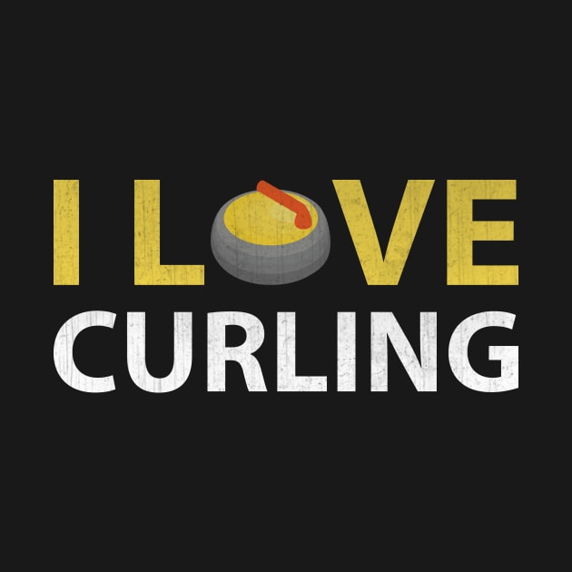 I Love Curling Gift by TheLostLatticework