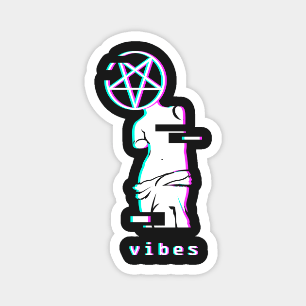 Vibes - Occult Greek Aesthetic Vaporwave Magnet by MeatMan