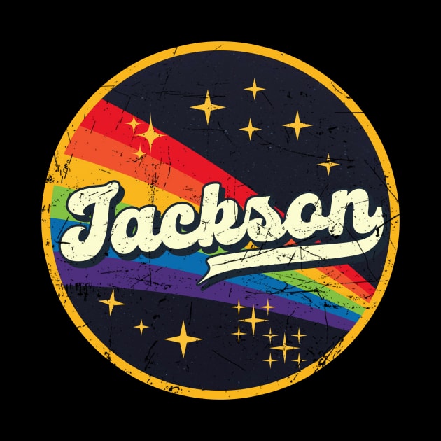 jackson // Rainbow In Space Vintage Grunge-Style by LMW Art