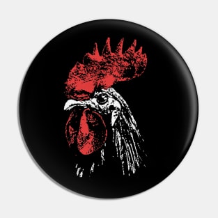 rooster head silhouette Pin