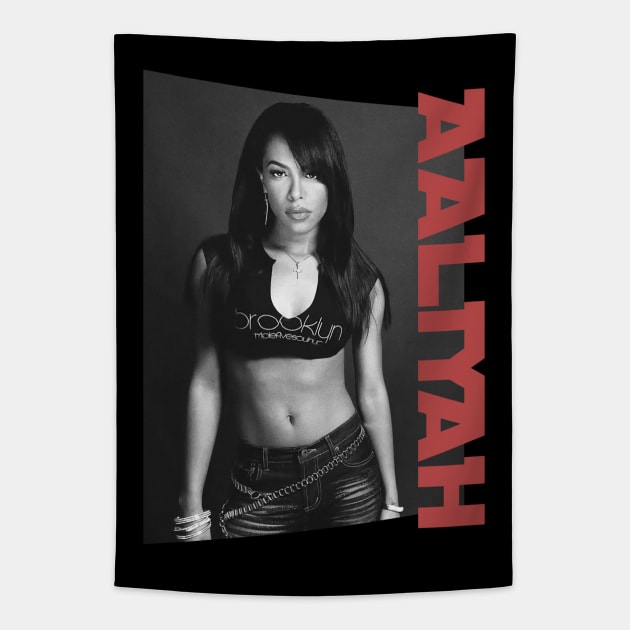 aaliyah classic monochrome Tapestry by BUBBLEMOON