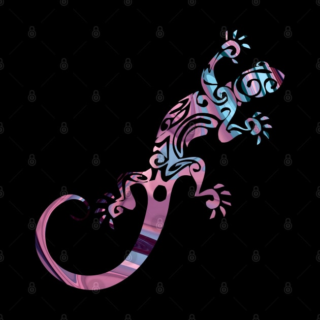 Ornate Gecko Colorful Lizard Illustration by VintCam