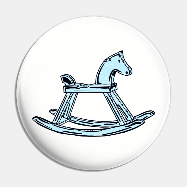 Blue Rocking Horse Pin by missmann