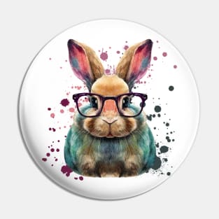 Bunny with Glasses Pin