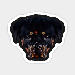 Rottweiler Steampunk art Magnet