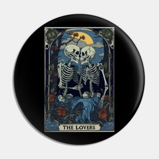 The Lovers - skeletons kissing, tarot cards, occult,  astrology, halloween, fortune telling, wicca, sugar skull, gift idea, Pin