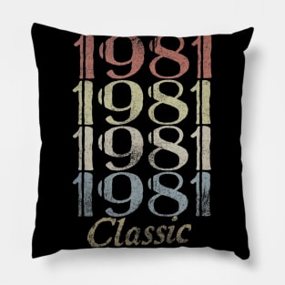 39th Birthday Gift 39 Years Old Retro Vintage 1981 Classic Pillow