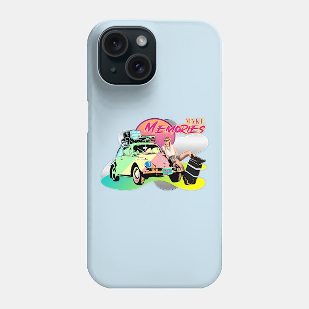 Make Memories - Retro Road Trip Phone Case by By Diane Maclaine