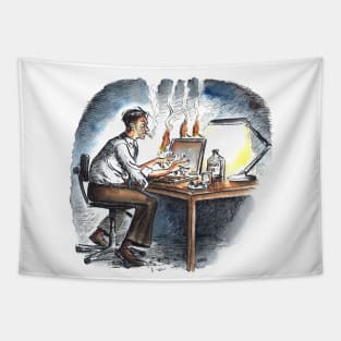 Burning the Midnight Oil Tapestry