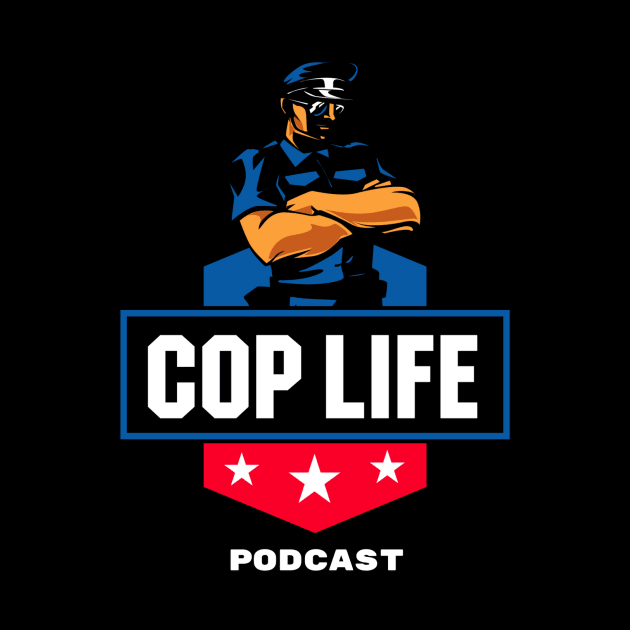 Podcast Logo White Lettering by CopLife