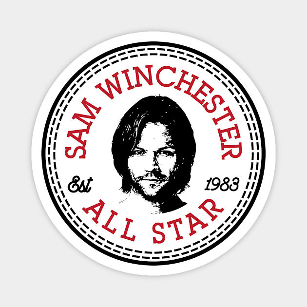 Sam Winchester Supernatural All Star Converse Logo Magnet by Rebus28