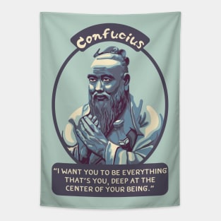 Confucius Portrait and Quote Tapestry