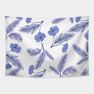 Blue Flowers Tapestry