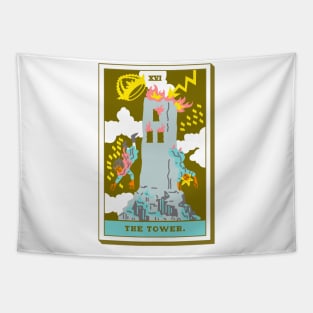 XVI - The Tower - Tarot Card Tapestry