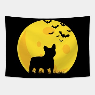 French Bulldog Moon TShirt Halloween Funny Tapestry