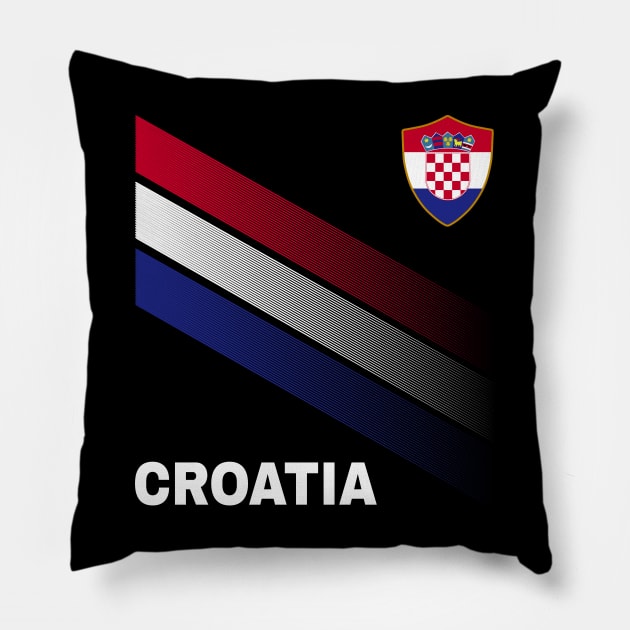 Vintage Croatia Sunflower Flag Croatia Soccer Lover Pillow by Sandra Holloman