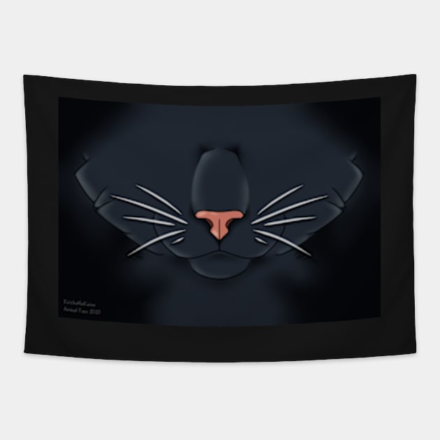 Black Cat Face Tapestry by KeishaMaKainn