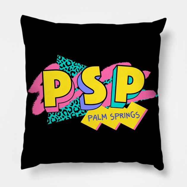 Retro 90s Palm Springs PSP / Rad Memphis Style / 90s Vibes Pillow by Now Boarding