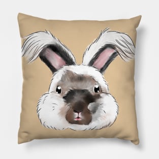 White Anggora Head Rabbit _ Bunniesmee Pillow