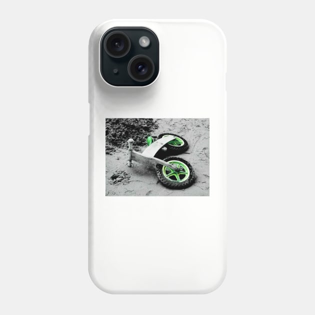 Green Wheels and Black Tyres Phone Case by PictureNZ