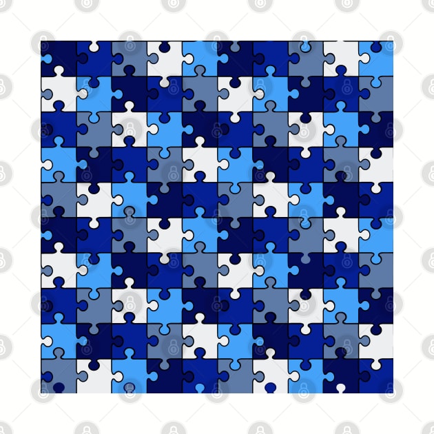 Blue and white puzzle design by rlnielsen4