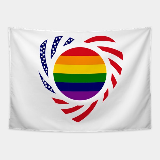 Rainbow Murican Patriot Flag Series (Heart) Tapestry by Village Values