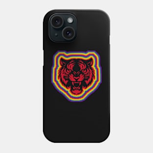 LGBTQ+ rainbow Angry Tiger silhouette Phone Case