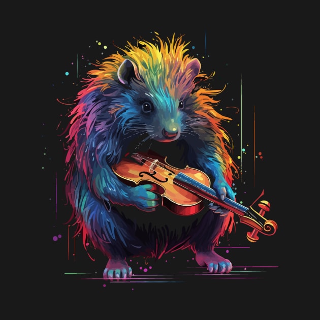 Porcupine Playing Violin by JH Mart