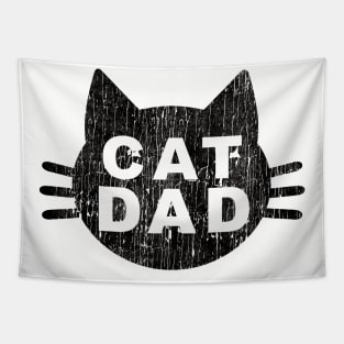 Cat Dad Silhouette \\ Vintage Art Tapestry