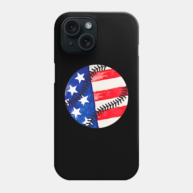 American Flag Baseball Team Gift Phone Case by credittee