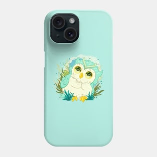 The little green owl with pattern- for Men or Women Kids Boys Girls love owl Phone Case