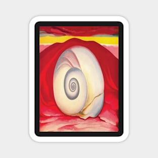 Red Hill And White Shell by Georgia O'Keeffe Magnet