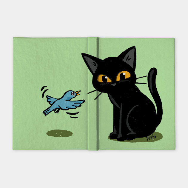 Talking With The Bird Cat Notebook Teepublic Au