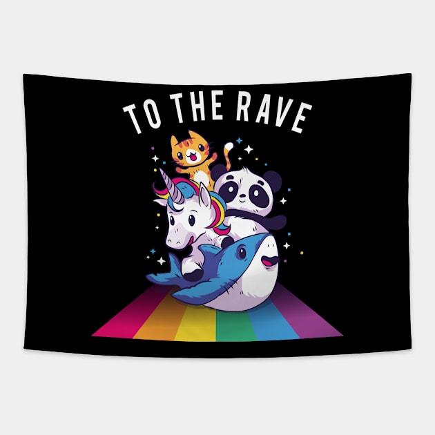 To The Rave Techno EDM Party Festival Animals Tapestry by BIGUP