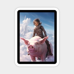 Pig rider Magnet