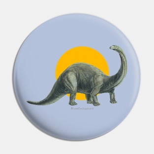 Brontosaurus Cut Out (with Orange Disc) Pin