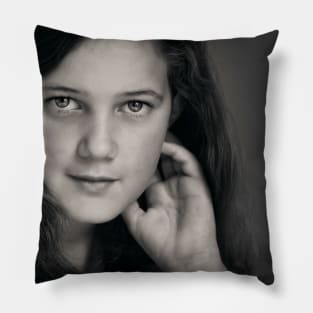 The poetry that fills her heart shows in her eyes. Pillow