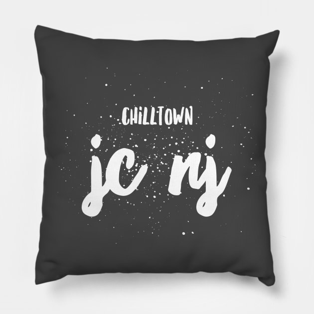 Chilltown - Jersey City Pillow by Nerdify