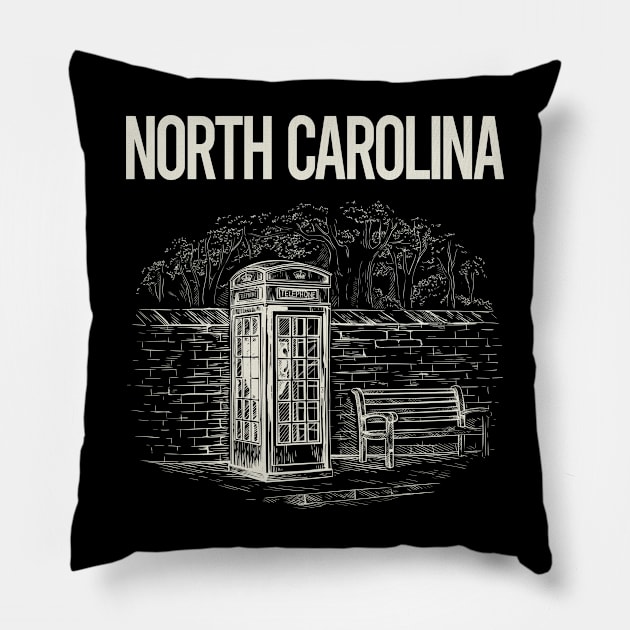 Vintage Phone Booth North Carolina Pillow by rosenbaumquinton52